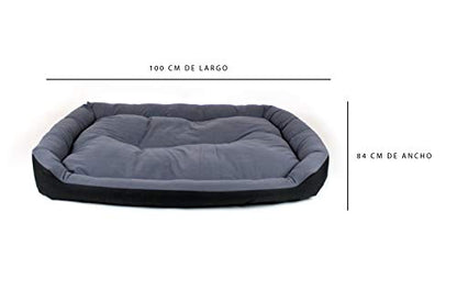 PETS APPAREL HILLS Cama para Perro, Resistente, Confortable, con Relleno Suave, Medidas y Color a Elegir (X-Large, Negra/Gris)