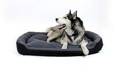 PETS APPAREL HILLS Cama para Perro, Resistente, Confortable, con Relleno Suave, Medidas y Color a Elegir (X-Large, Negra/Gris)