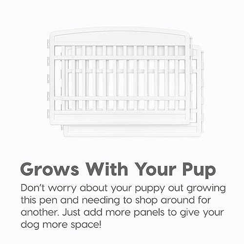 IRIS USA - Panel de juegos para perros (24 pulgadas), 2 paneles Añadir - NUEVO, Blanco, 2 Panel Add-On
