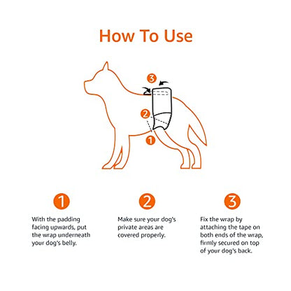 Amazon Basics - Pañales desechables para perro macho, talla mediana, color blanco, 30 unidades