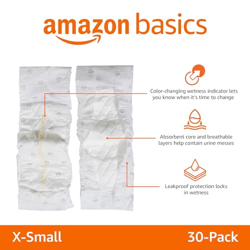 Amazon Basics - Pañales desechables para perros machos, paquete de 30 unidades