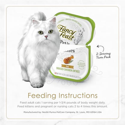 Purina Fancy Feast Gourmet Wet Cat Food Variety Pack, Petites Pate Collection, Break-Apart Tubs, 24 Servings - (12) 2.8 oz. Tubs