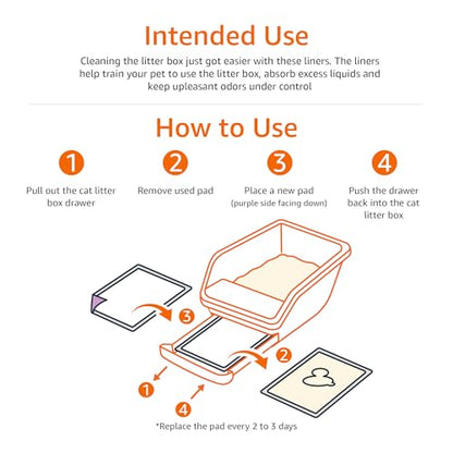 Amazon Basics - Recambios de almohadillas para gatos para caja de arena, sin perfume, paquete de 100