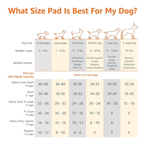 Amazon Basics - Tapete entrenador para perros, 5 capas a prueba de fugas y secado rápido, abundante - extra largo, 50 unidades