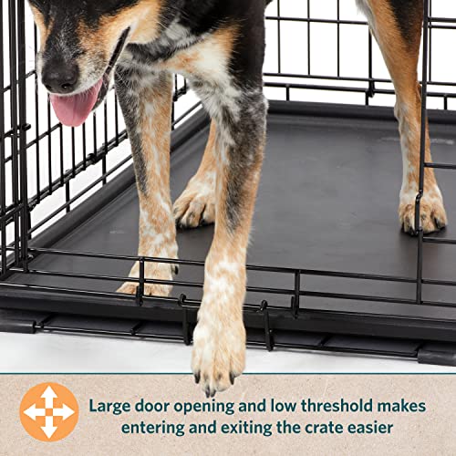 Caja grande para perros | MidWest Life Stages plegable de metal para perros, panel divisor, pies protectores de suelo, sartén para perros a prueba de fugas, 42 pulgadas de largo x 28 pulgadas de ancho x 31 pulgadas de alto, perro grande
