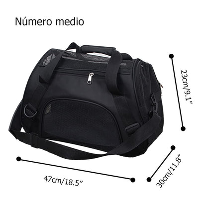 QICHEN Jaula de viaje de gato de perro mascota,Transportín de mascotas aprobado para gatos y perros pequeños medianos | Transportín para perros con ventilación adecuada | 4 ventanas de malla, 3 entradas, cremalleras de seguridad con bloqueo, hombro acolch