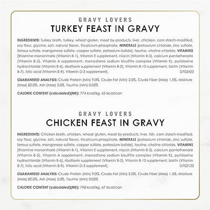 Fancy Feast Wet Cat Food, Gravy Lovers, Poultry & Beef Variety Pack, 3-Ounce Can, Pack of 24