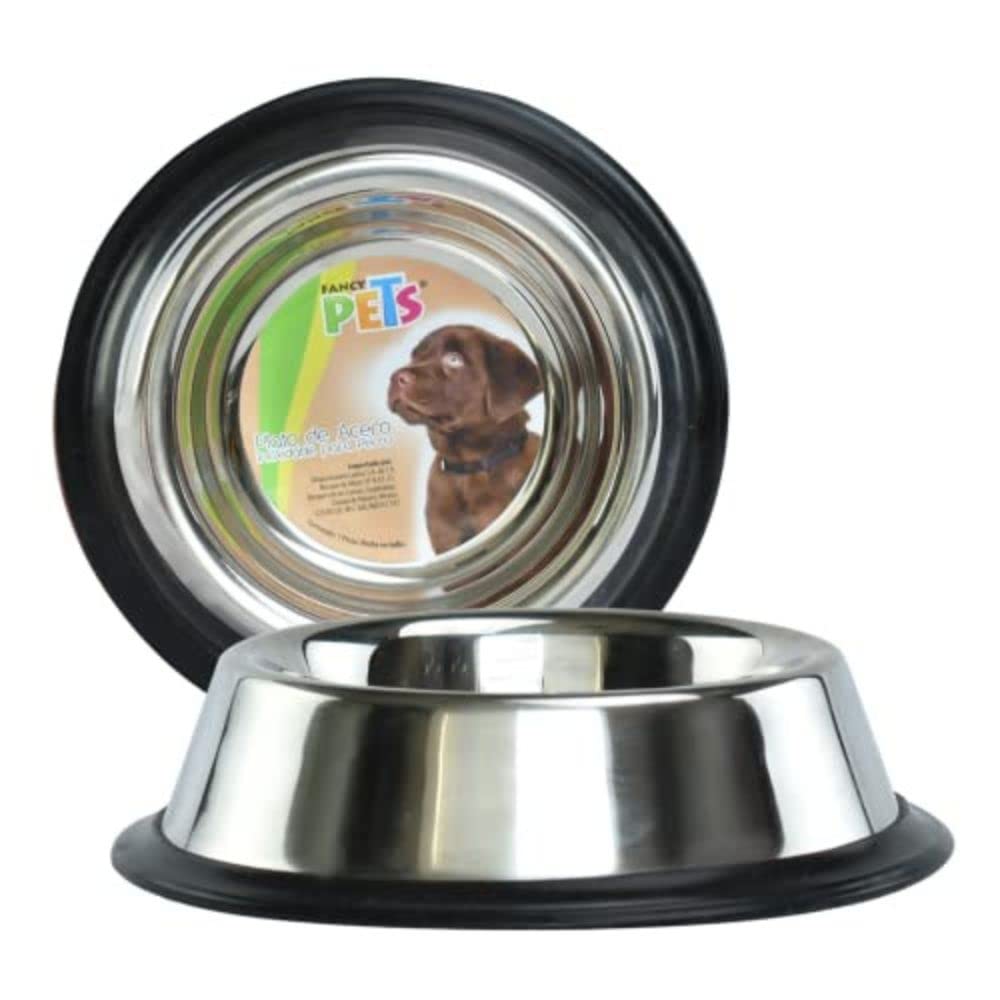 Fancy Pets Plato de Acero Inoxidable para Perro con 8 Onzas o 227 Gramos