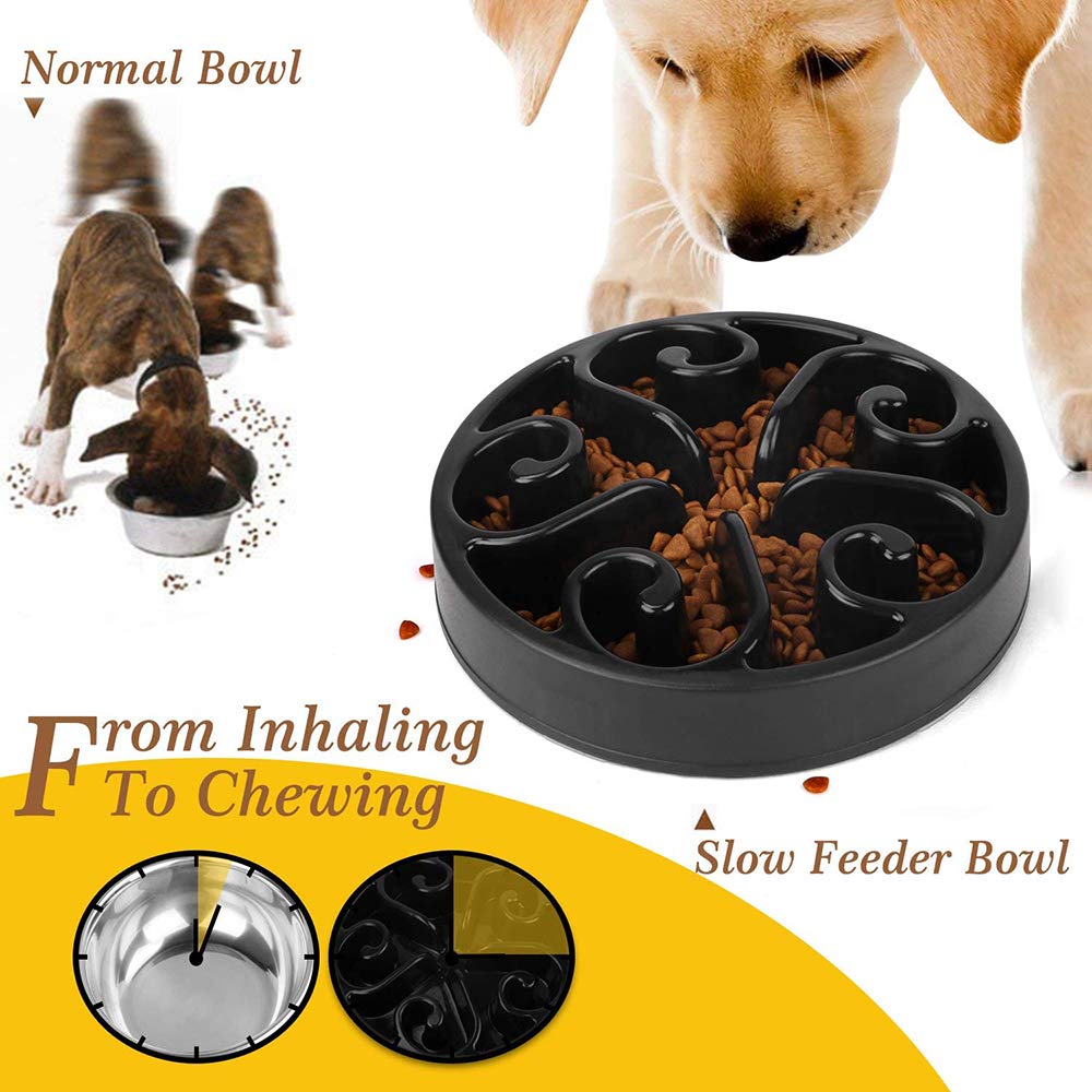 Tazón de Comida Lenta para Perro Interactivo Antideslizante Viene con Viaje Gratuito Fuente Lento del Alimentador Animal Doméstico Plato Bloat No Tóxico Stop Interactive Dog Feed Bowl Agua Diversión