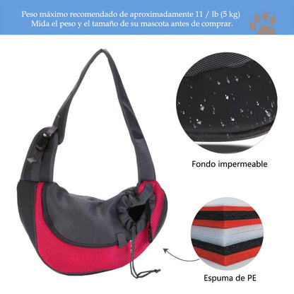 Rabbitstorm Mochila para Mascotas, Correa Ajustable de Manos Libres, Malla Transpirable de Doble Cara, Adecuada para 11 Libras, Adecuada para Gatos y Perros Pequeños, Viajes al Aire Libre (Rosa Roja)