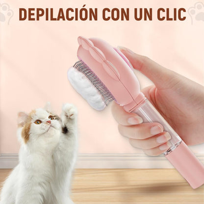 Cat Grooming Brush, 3 en 1 Cepillo de Vapor para Gatos Cepillo para Gato con Vapor Peine con Aguja de Acero Inoxidable, Cepillo de Perro de Vapor Auto Limpieza para Mascotas para Masaje (Rosa)