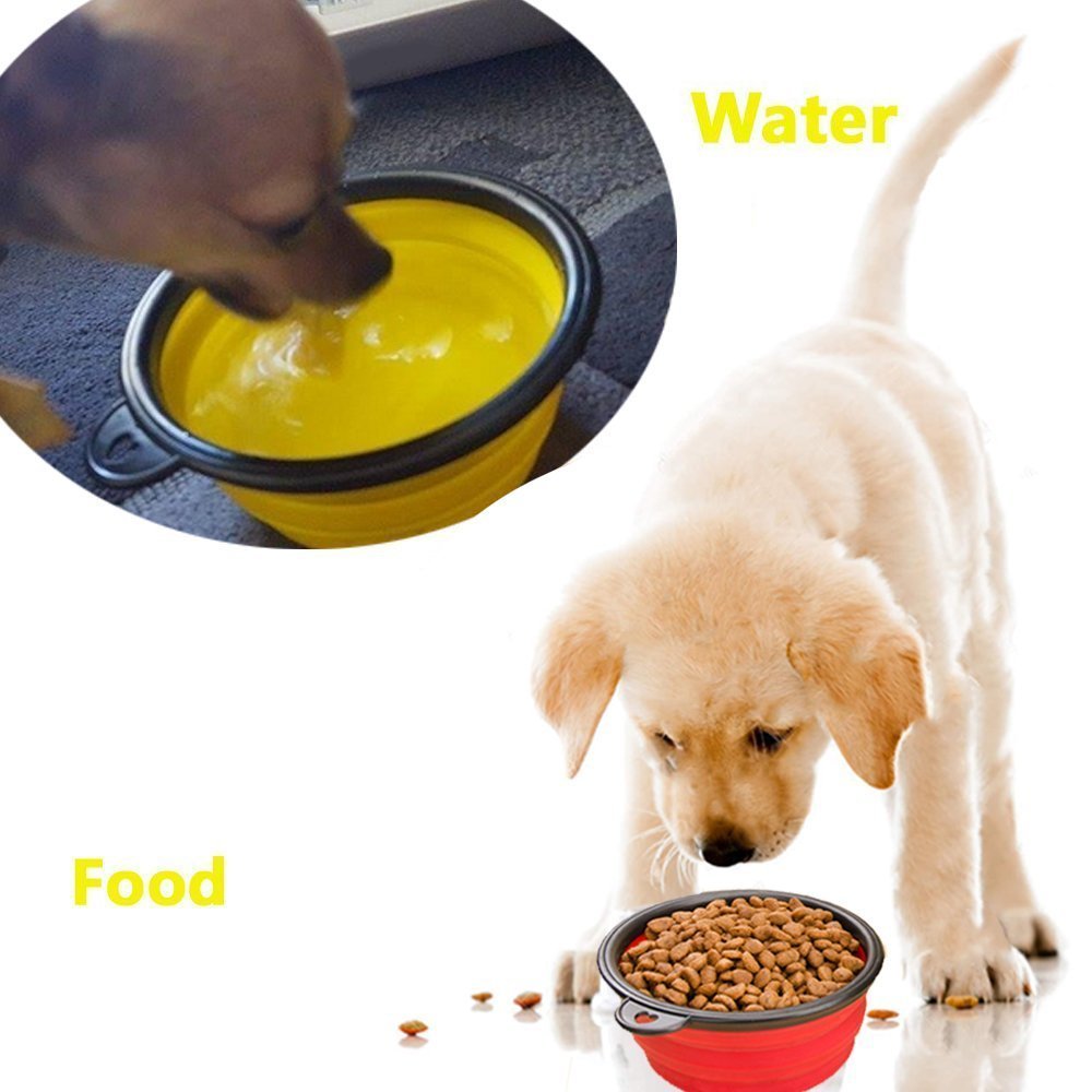 Wolfi Platos Plegables para Perro perfectos para Viajar/Tazones para Perro Grado alimenticio Libre de BPA/Tazón para Perro portátil y Plegable para Comer y Beber/Collapsible Dog Bowl/Plato para Perro