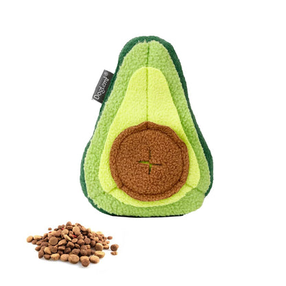 MATCHI Juguete Interactivo de Peluche en Forma de Aguacatito: Juguetes para Perro de Estimulación de Olfato y Entrenamiento de IQ para Perros y Gatos, Espacio para Premios para Perro, Peluche Olfativo con Silbato Chillón