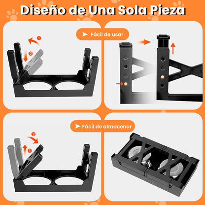 DAHAN Comedero para Perro, Cuenco Elevado para Perros con Comedero Lento,Soporte Elevado para Cuencos para Perros Medianos a Grandes y Gatos Ajusta la Altura