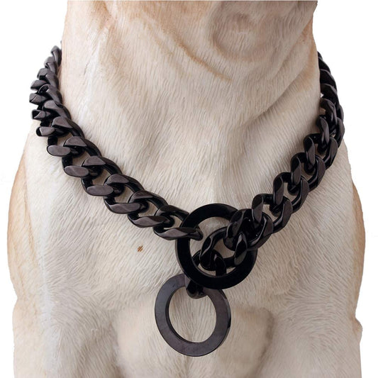 W/W Lifetime Collar de Entrenamiento Duradero para Perros, Cadena de acero Inoxidable Fuerte para Pastor alemán Pitbull y Perros Grandes.