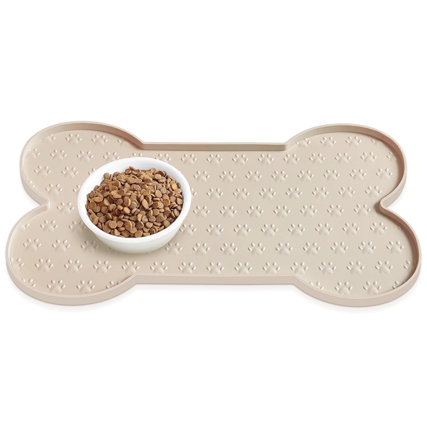 PWTAA Dog Food Mat Anti-Slip Silicone Dog Bowl Mat Thicker Pet Placemat Waterproof Cat Feeder Pad with Raised Edge Puppy kitten Feeding Mats Suitable Small Medium-Sized Dogs Cats Eating Tray