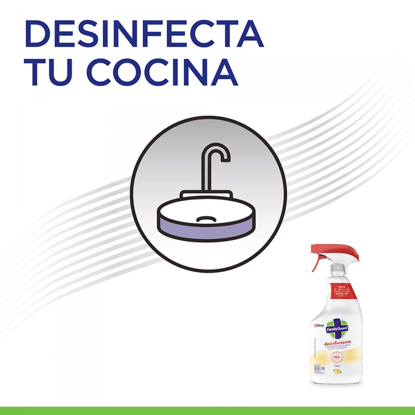 Family Guard Desinfectante, Limpiador Multisuperficies, Aroma Cítrica, 650mL