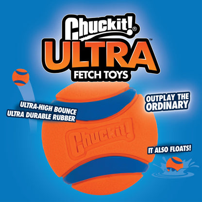 Chuckit! Ultra Ball, Anaranjado, Mediana, 2.5 pulgadas, 2 piezas