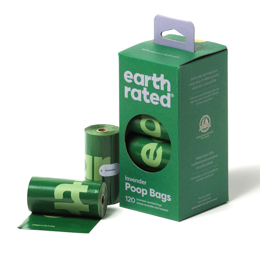 Earth Rated, Bolsas Biodegradables para Heces de Perro con Olor a Lavanda, 120 Pzas