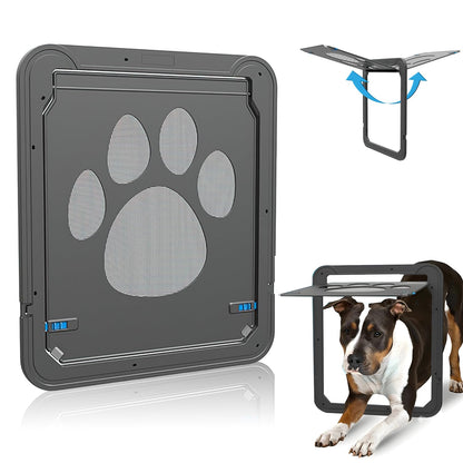 QILAY Puerta para Mascotas, Tamaño Interno 38 * 43 cm Puerta Corredera para Perros y Gatos Medianos y Grandes con Puerta de Cierre Automático Magnético