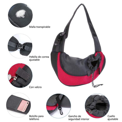 Rabbitstorm Mochila para Mascotas, Correa Ajustable de Manos Libres, Malla Transpirable de Doble Cara, Adecuada para 11 Libras, Adecuada para Gatos y Perros Pequeños, Viajes al Aire Libre (Rosa Roja)