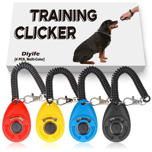Clicker para Perro, [4 Piezas, Multicolor] Diyife Entrenamiento Clicker Con Correa de Muñeca para Perro Gato Caballo