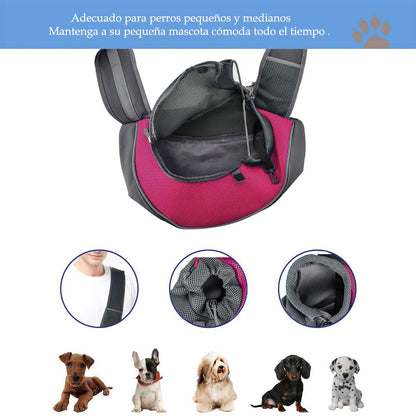 Rabbitstorm Mochila para Mascotas, Correa Ajustable de Manos Libres, Malla Transpirable de Doble Cara, Adecuada para 11 Libras, Adecuada para Gatos y Perros Pequeños, Viajes al Aire Libre (Rosa Roja)