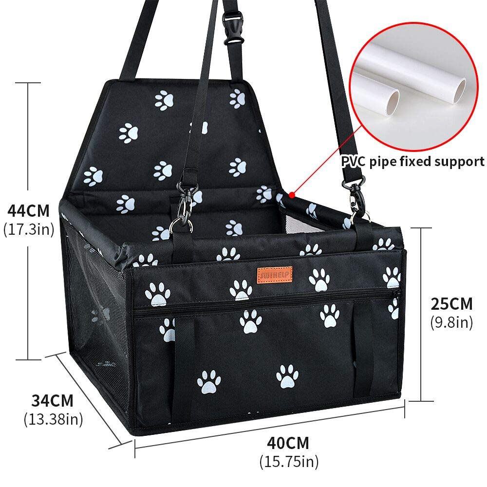 SWIHELP Jaula de viaje para asiento elevador de coche para mascotas, Oxford, transpirable, plegable, suave, lavable, bolsas de viaje para perros, gatos u otras mascotas pequeñas