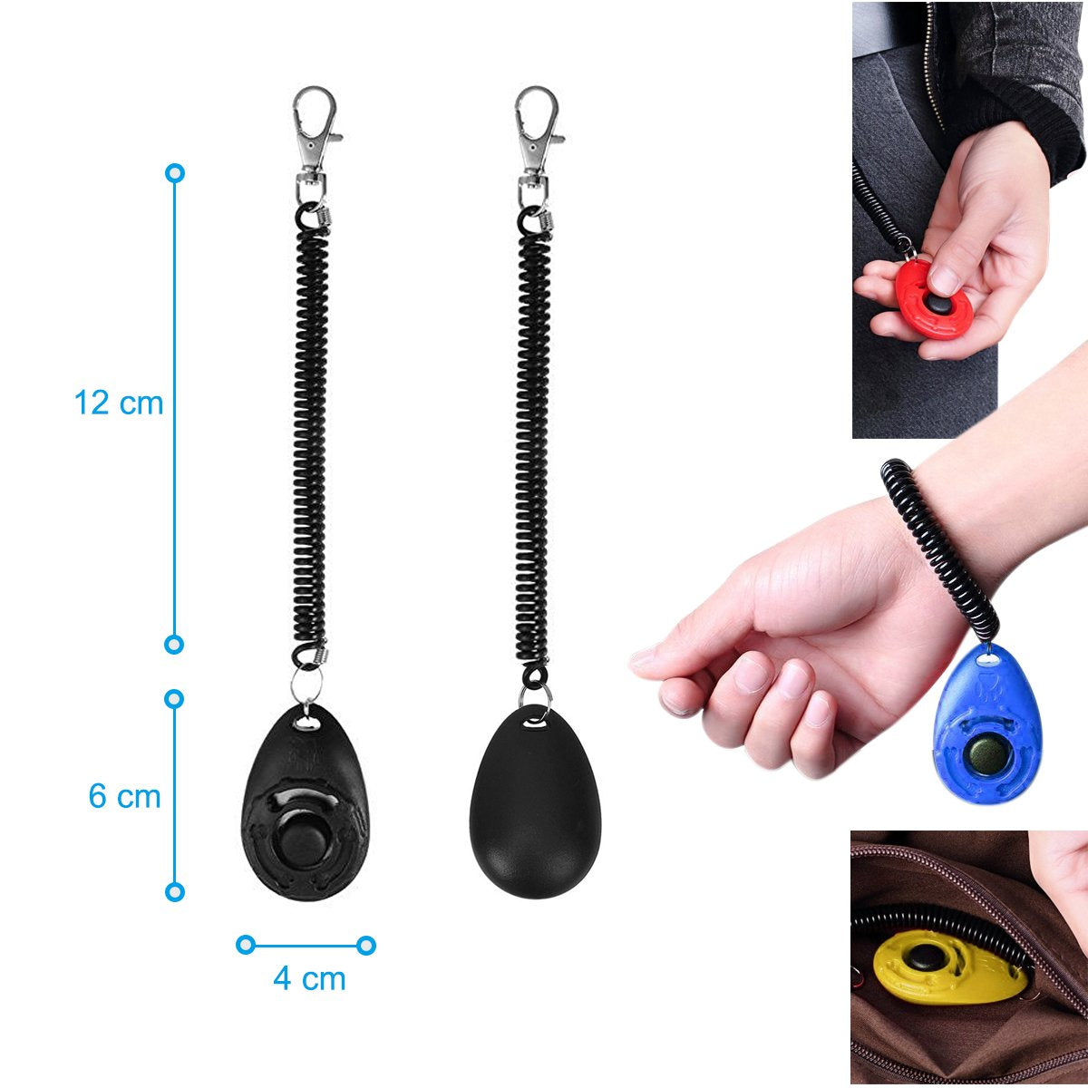 Clicker para Perro, [4 Piezas, Multicolor] Diyife Entrenamiento Clicker Con Correa de Muñeca para Perro Gato Caballo