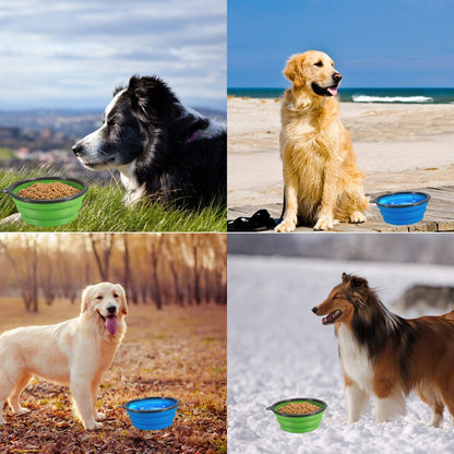 Wolfi Platos Plegables para Perro perfectos para Viajar/Tazones para Perro Grado alimenticio Libre de BPA/Tazón para Perro portátil y Plegable para Comer y Beber/Collapsible Dog Bowl/Plato para Perro