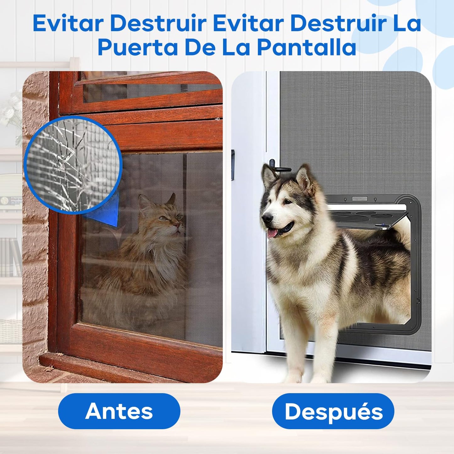 QILAY Puerta para Mascotas, Tamaño Interno 38 * 43 cm Puerta Corredera para Perros y Gatos Medianos y Grandes con Puerta de Cierre Automático Magnético