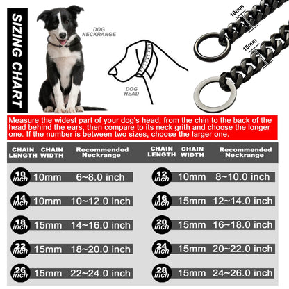 W/W Lifetime Collar de Entrenamiento Duradero para Perros, Cadena de acero Inoxidable Fuerte para Pastor alemán Pitbull y Perros Grandes.