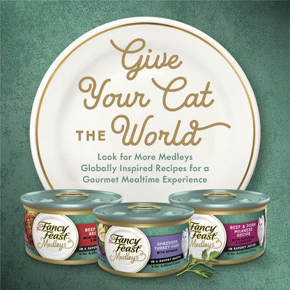 Fancy Feast Wet Cat Food, Elegant Medleys, Wild Salmon Primavera with Garden Veggies and Greens in a Classic Sauce, 3-Ounce Can, Pack of 24