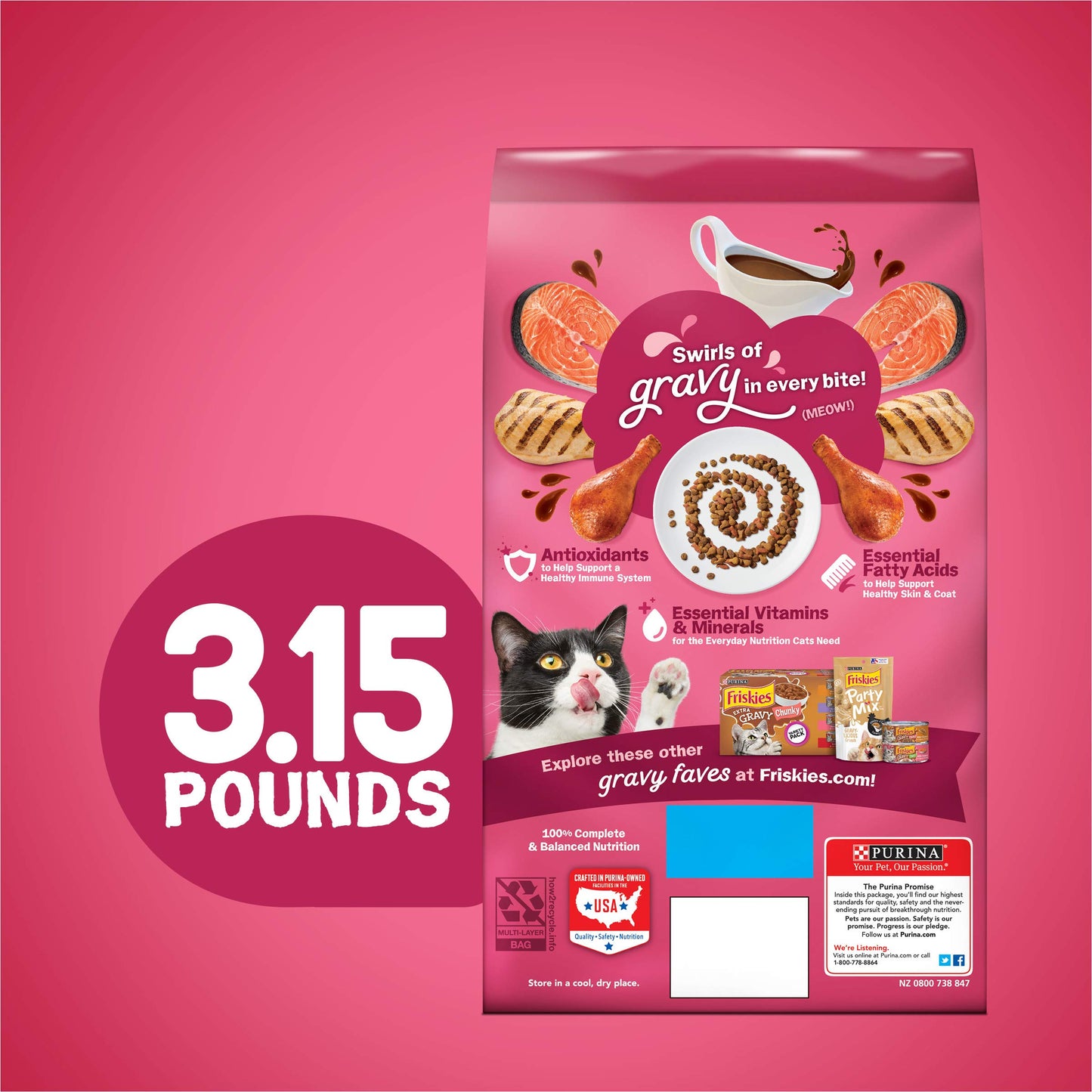 Purina Friskies Gravy Swirlers Adult Dry Cat Food