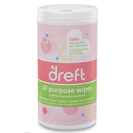 Dreft Multi-Surface All-Purpose Gentle Cleaning Wipes for Baby Toys, Car Seat, High Chair & More