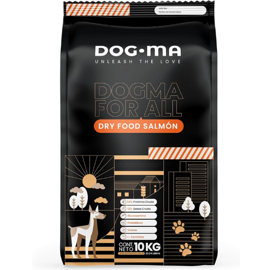 DOGMA - Alimento para Perro de Salmón - Alta Digestibilidad Completa y óptima nutrición para Perros hipoalergénico Fortalece el Sistema inmune croquetas para Perro Comida Cachorro (10 kg)