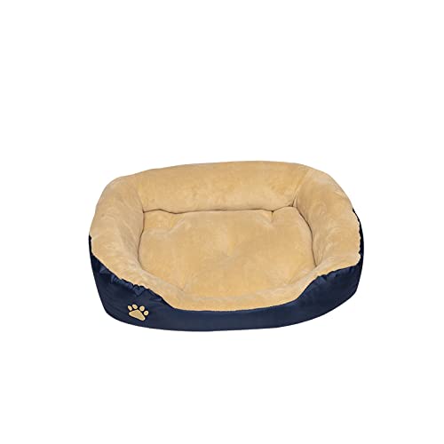 PET TO BED Cama para Perro Lux Lavable (Medio, Azul Marino)