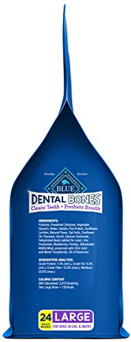 Blue Buffalo Dental Chew Dog trata huesos dentales grandes 36Oz