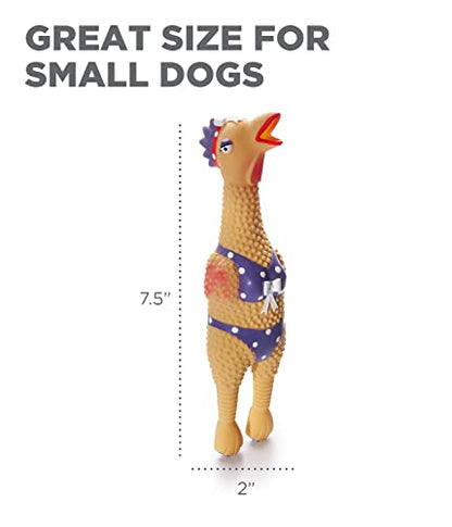 Charming Pet Squawkers Henrietta Juguete interactivo para perros con pollo de goma de látex, pequeño