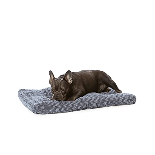 Amazon Basics - Cama de felpa para mascotas y jaula para perro, pequeño, 29 x 21 x 3 pulgadas, espiral gris