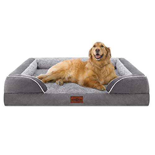 Comfort Expression Cama ortopédica para perros, sofá de espuma para perros grandes, sofá duradero para perros, cómoda cama para mascotas, funda extraíble lavable y parte inferior, camas portátiles XL grandes