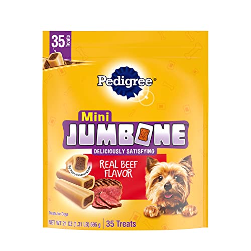 Pedigree Jumbone Real Beef Flavor Mini Dog Treats (35 Treats), 21 oz