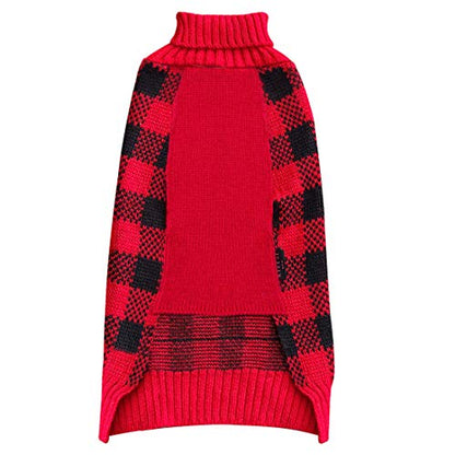 KYEESE Suéter para perro de Año Nuevo para perro mediano con agujero de correa, cuello alto, reno, ropa de punto para otoño e invierno