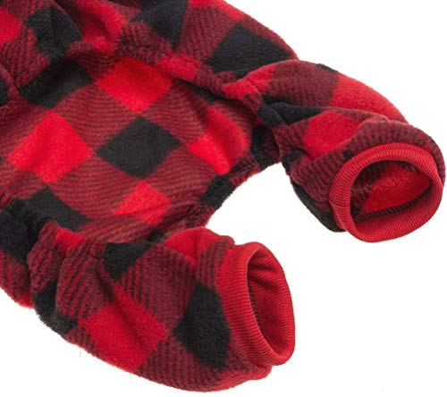 SENEREAL Pijamas para mascotas para perros, suéteres de cuadros rojos, ropa suave