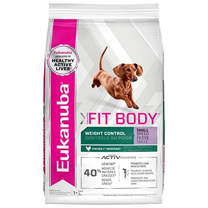 Eukanuba Fit Alimento seco para perros de raza pequeña con control de peso corporal, 5 libras