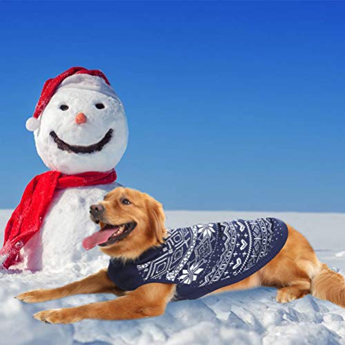 Homimp - Suéter para perro con diseño de rombos, Azul, Grande