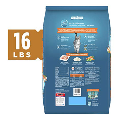 Purina ONE Tender Selects comida seca para gatos, sabor a pollo real, bolsa de 16 libras, paquete de 1