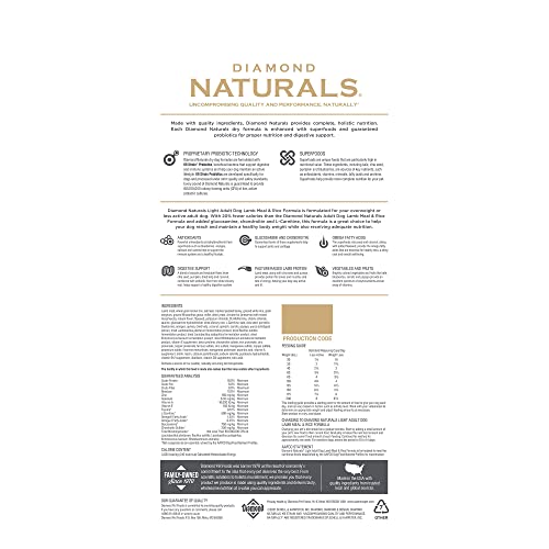 Diamond Naturals Light, Cordero y Arroz 13.6 kg (30 lbs)