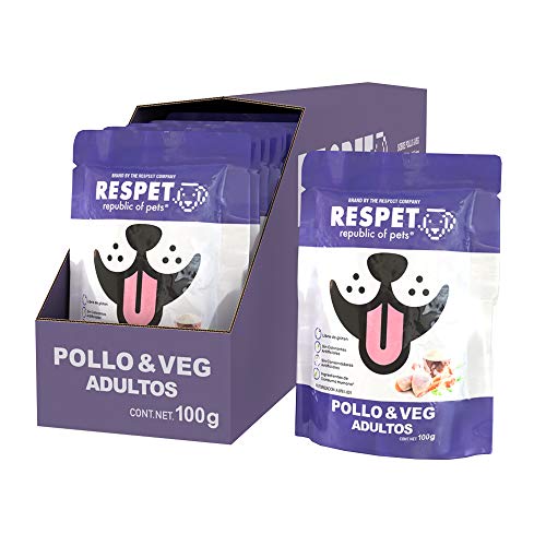 RESPET Republic of Pets Alimento Húmedo en Bolsa, Pollo &amp; Veg 100G, Caja 30 Sobres