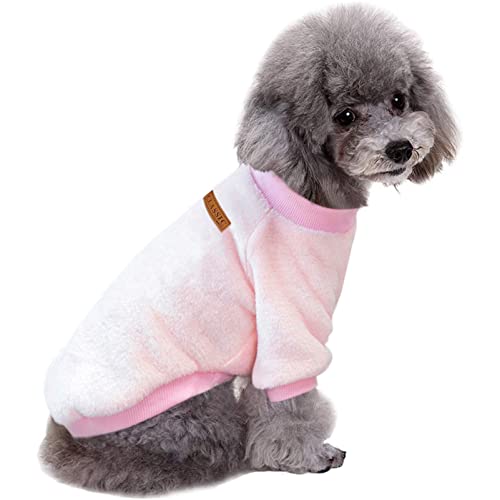 Jecikelon Ropa para mascotas, suéter para perro, suave, grueso, cálido, para cachorros, suéter de invierno para cachorros (Z01-rosa, XL)